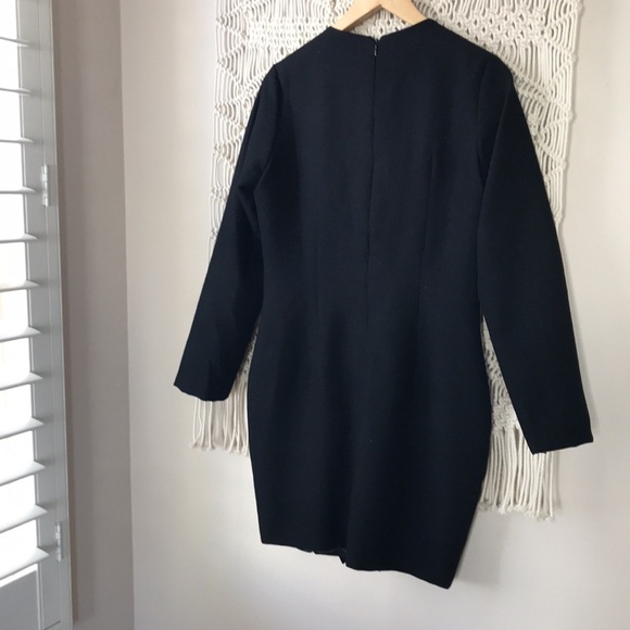 I-AM-ZOE by Otilia Mendez long sleeve wool mini lace up shift dress sz m… - Picture 9 of 11